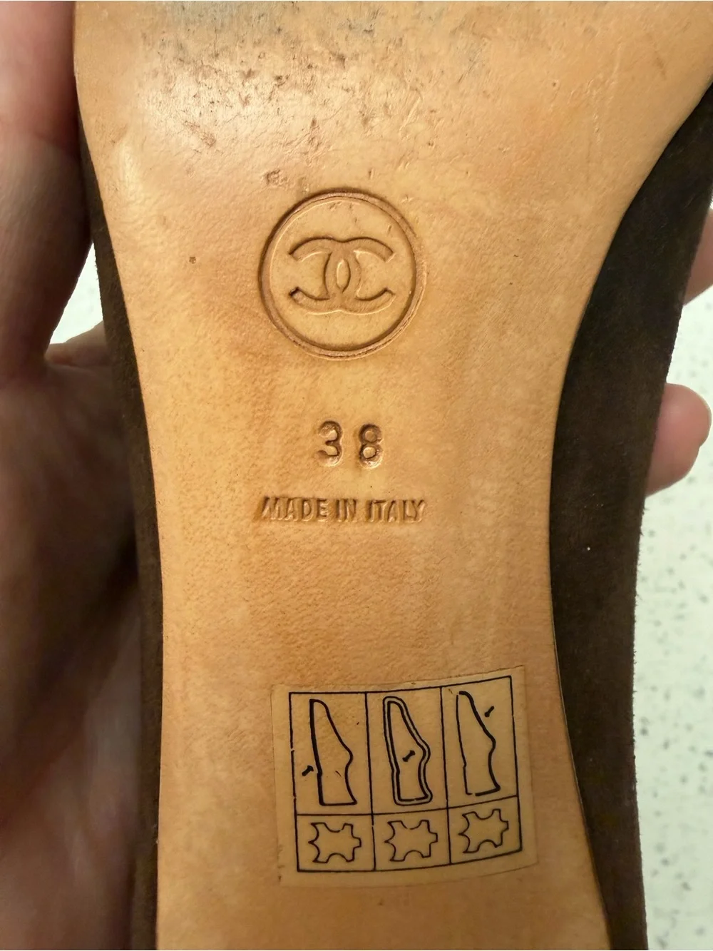 Vintage Chanel Brown Suede CC Cap-Toe Pumps